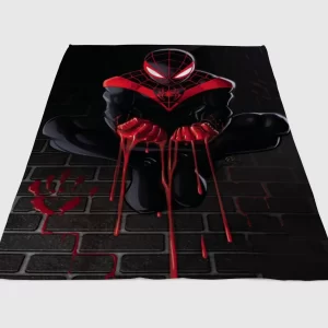 Spider Man Miles Morales Wallpaper Fleece Blanket Sherpa Blanket