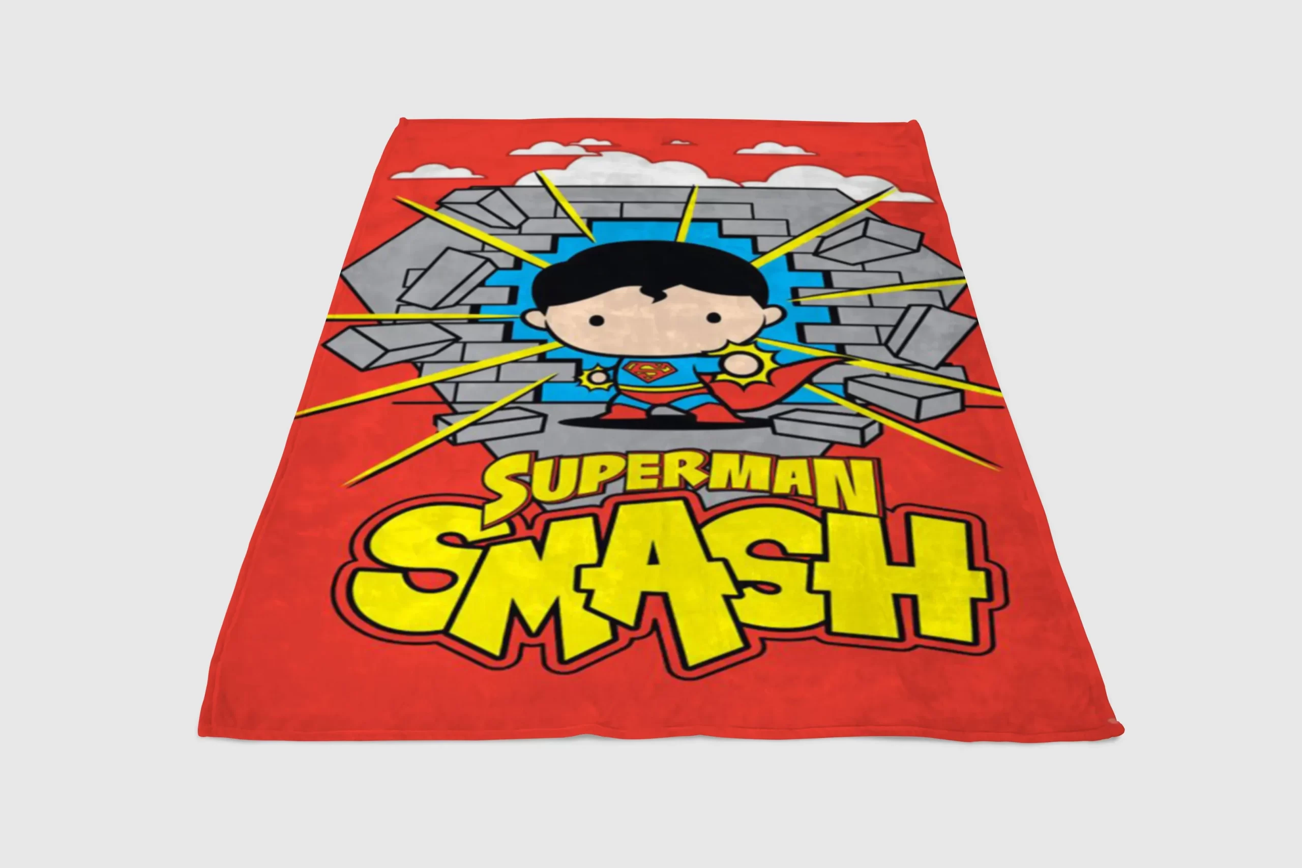 Superman-Smash-Cartoon-Fleece-Blanket-Sherpa-Blanket Superman Smash Cartoon Fleece Blanket Sherpa Blanket
