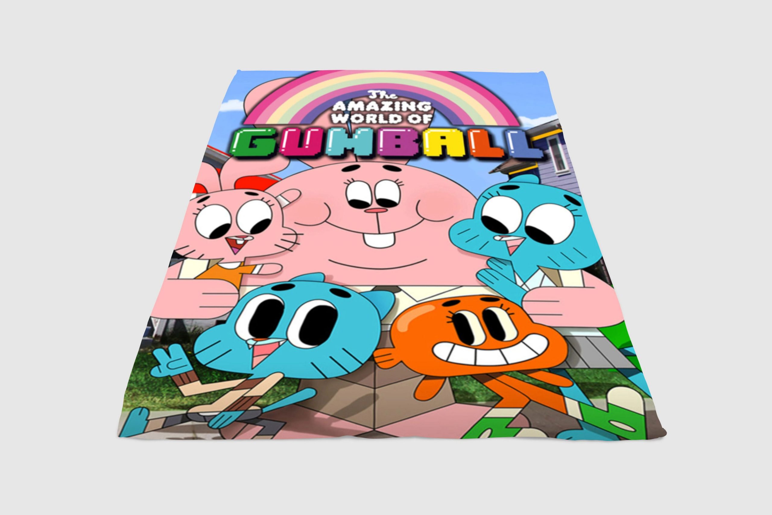 The-Amazing-World-Of-Gumball-Happy-Fleece-Blanket-Sherpa-Blanket The Amazing World Of Gumball Happy Fleece Blanket Sherpa Blanket
