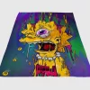 Trippy Lisa Simpson Cool Wallpaper Fleece Blanket Sherpa Blanket