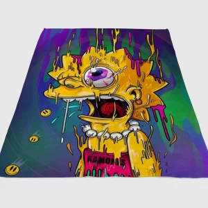 Trippy Lisa Simpson Cool Wallpaper Fleece Blanket Sherpa Blanket