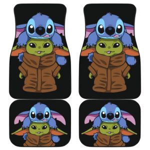 Baby Yoda And Stitch Cute Car Floor Mats Disney Movies SWCFM11