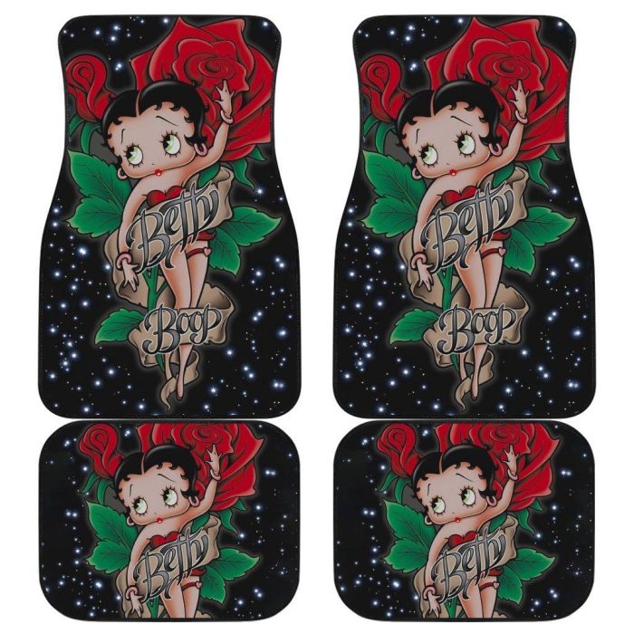 Betty Boop Car Floor Mats - Betty Boop Car Floor Mats Rose Galaxy Cartoon Fan Gift