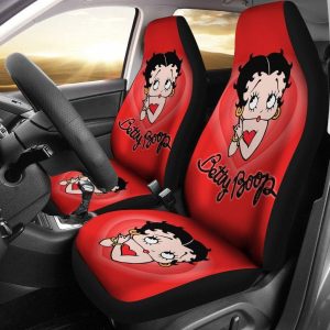 Betty Boop Car Seat Covers - Car Accessories - Betty Boop Heart Art Cartoon Red Car Seat Covers - Car Accessories