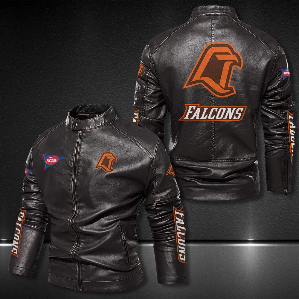 Bowling-Green-Falcons-Motor-Collar-Leather-Jacket-For-Biker-Racer Bowling Green Falcons Motor Collar Leather Jacket For Biker Racer