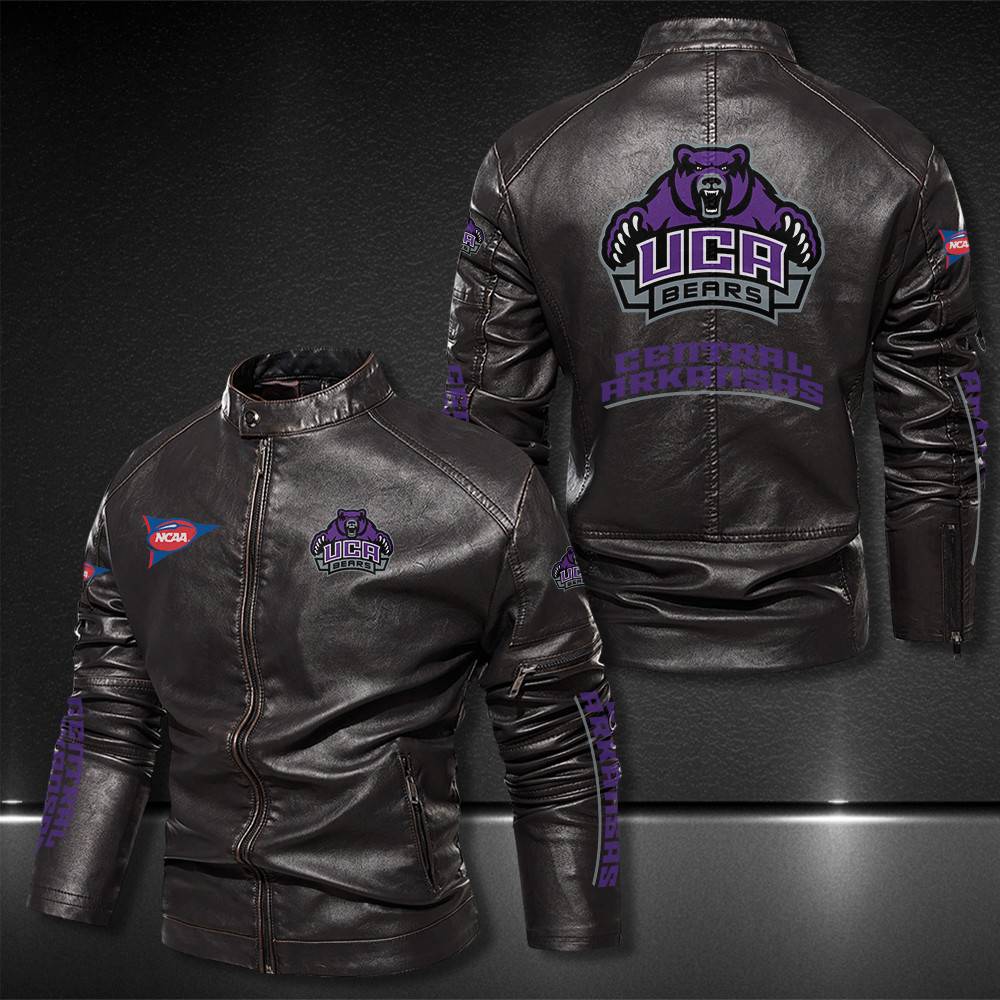 Central-Arkansas-Bears-Motor-Collar-Leather-Jacket-For-Biker-Racer Central Arkansas Bears Motor Collar Leather Jacket For Biker Racer