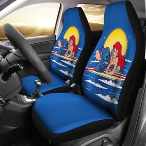 Cute Ariel And Stitch DN Princess Car Seat Covers - Car Accessories