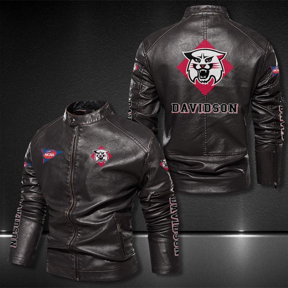 Davidson-Wildcats-Motor-Collar-Leather-Jacket-For-Biker-Racer Davidson Wildcats Motor Collar Leather Jacket For Biker Racer