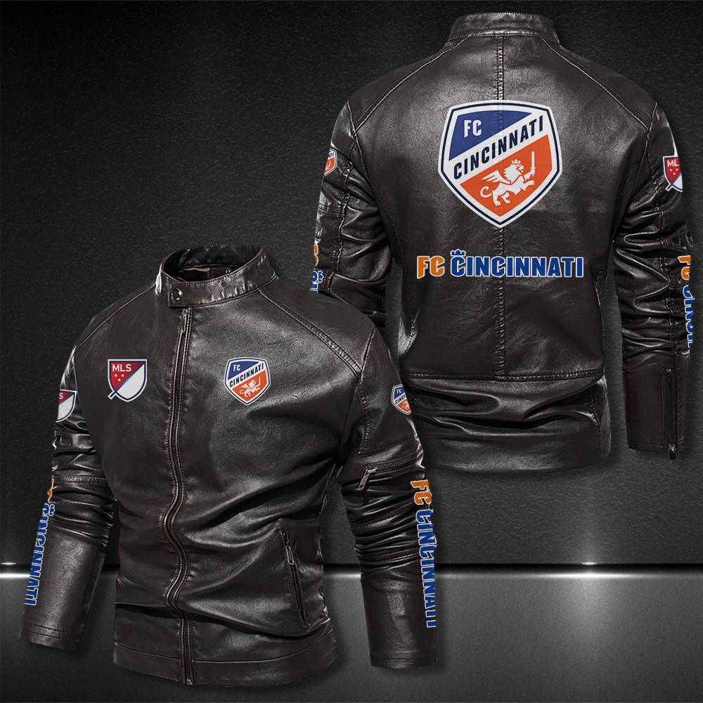 Fc-Cincinnati-Motor-Collar-Leather-Jacket-For-Biker-Racer Fc Cincinnati Motor Collar Leather Jacket For Biker Racer