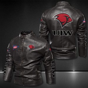 Incarnate Word Cardinals Motor Collar Leather Jacket For Biker Racer