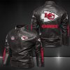 Kansas City Chiefs Motor Collar Leather Jacket For Biker Racer
