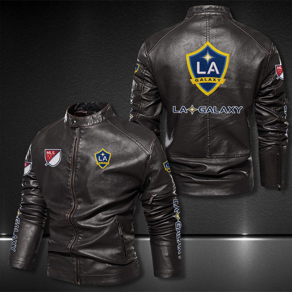La-Galaxy-Motor-Collar-Leather-Jacket-For-Biker-Racer La Galaxy Motor Collar Leather Jacket For Biker Racer