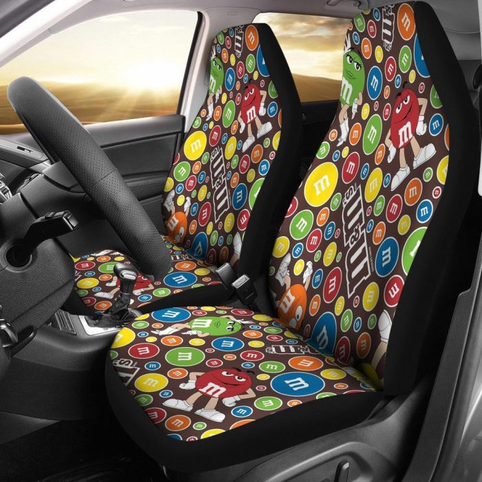 M&M Pattern Chocolate Car Seat Covers - Car Accessories