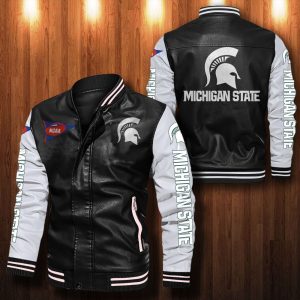 Michigan State Spartans Leather Bomber Jacket