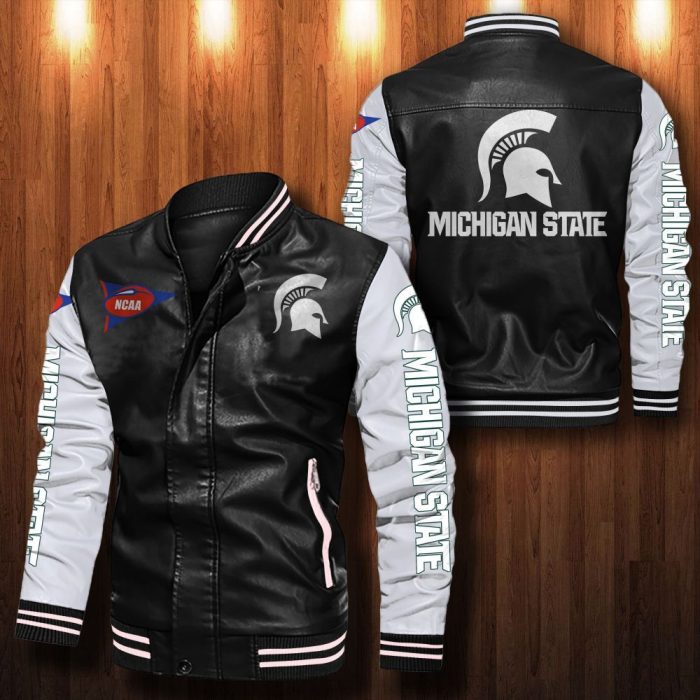 Michigan State Spartans Leather Bomber Jacket