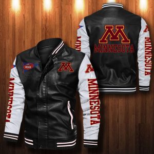 Minnesota Golden Gophers Leather Bomber Jacket LBJ0125