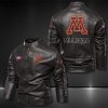 Minnesota Golden Gophers Motor Collar Leather Jacket For Biker Racer