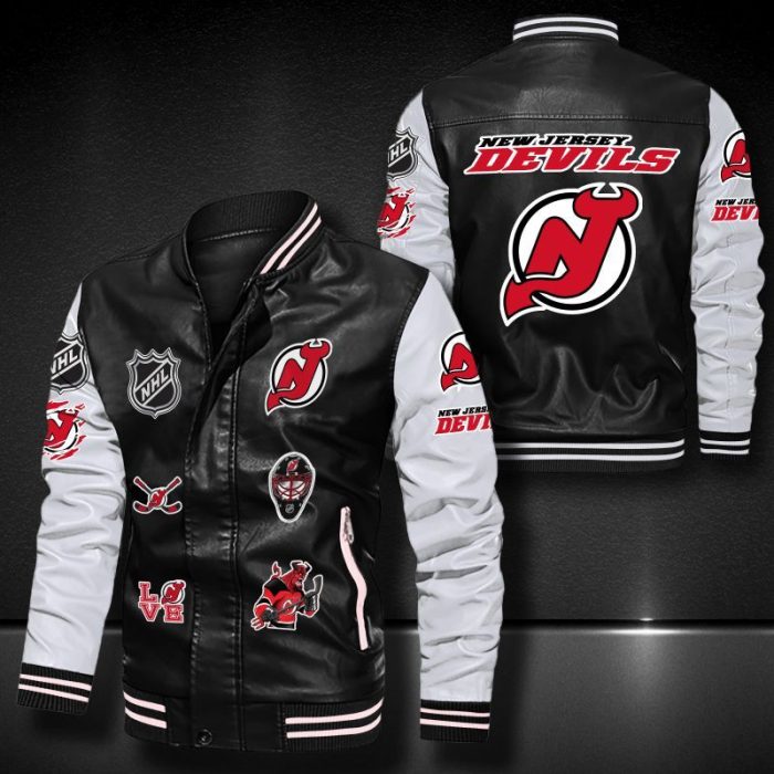 New Jersey Devils Leather Bomber Jacket