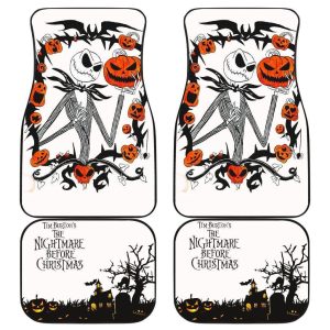 Nightmare Before Christmas Car Floor Mats - Jack With Evil Pumpkin Car Mats NBCFM14