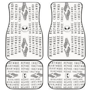 Nightmare Before Christmas Car Floor Mats - Scary Jack Head NBC Text Patterns Car Mats NBCFM15