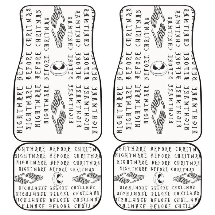 Nightmare Before Christmas Car Floor Mats - Scary Jack Head NBC Text Patterns Car Mats NBCFM15