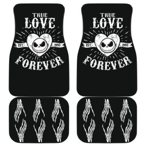 Nightmare Before Christmas Car Floor Mats - True Love Forever Skeleton Hand Car Mats NBCFM16