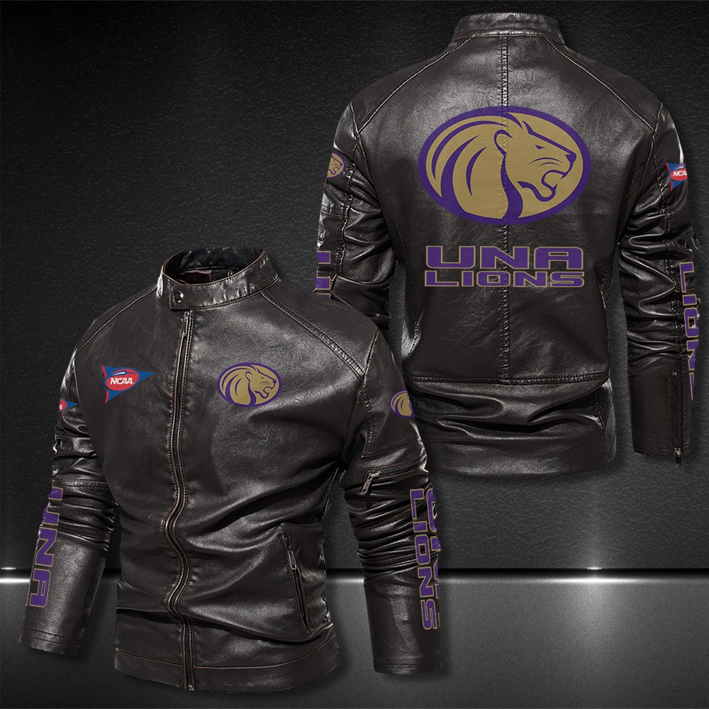 North-Alabama-Lions-Motor-Collar-Leather-Jacket-For-Biker-Racer North Alabama Lions Motor Collar Leather Jacket For Biker Racer