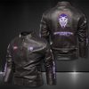 Northwestern State Demons Motor Collar Leather Jacket For Biker Racer