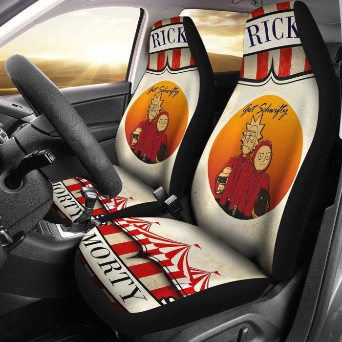 Rick And Morty Car Seat Covers - Car Accessories - Rick Morty Get Schwifty Circus Vintage Seat Covers