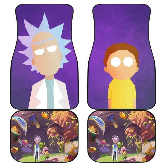 Rick And Morty Minimalist Rick & Morty Cartoon Car Floor Mats CFMRM033