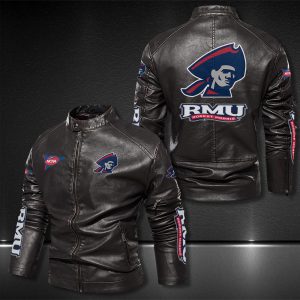 Robert Morris Colonials Motor Collar Leather Jacket For Biker Racer