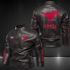 Smu Mustangs Motor Collar Leather Jacket For Biker Racer