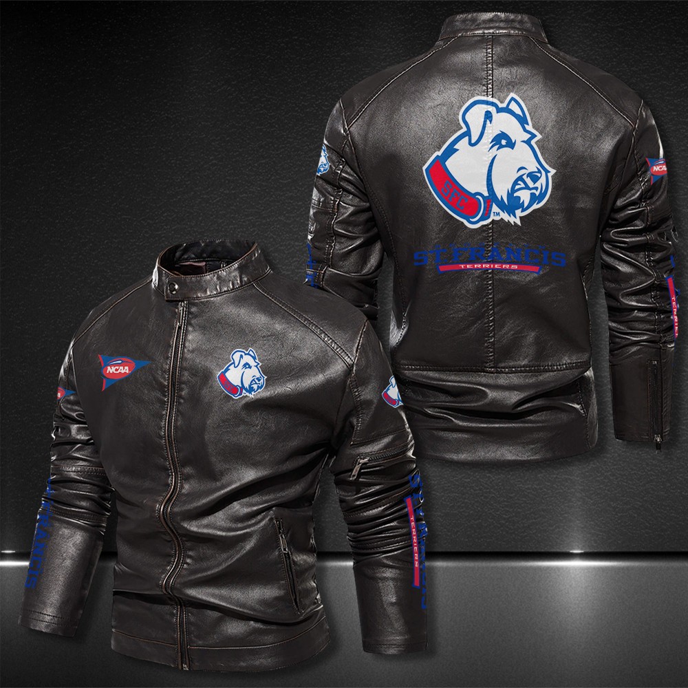St-Francis-Bkn-Terriers-Motor-Collar-Leather-Jacket-For-Biker-Racer St Francis Bkn Terriers Motor Collar Leather Jacket For Biker Racer