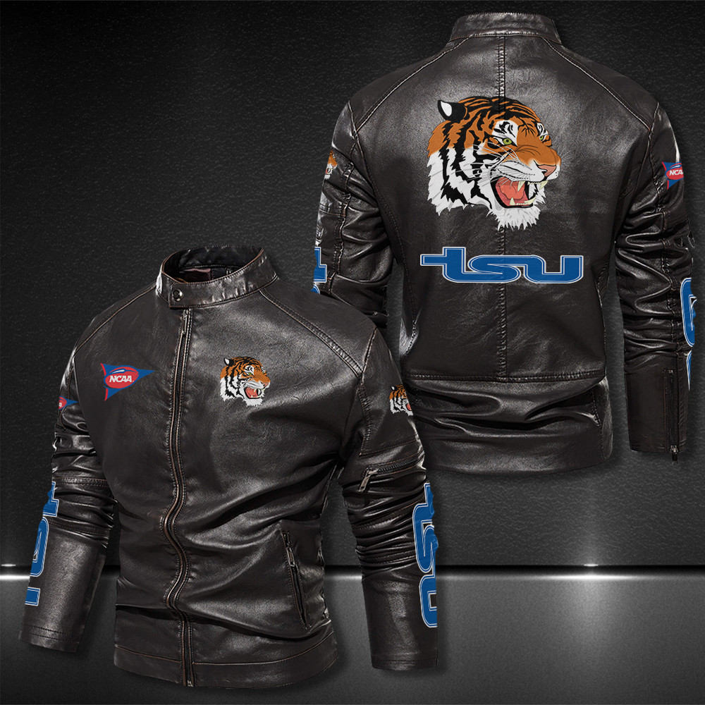 Tennessee-State-Tigers-Motor-Collar-Leather-Jacket-For-Biker-Racer Tennessee State Tigers Motor Collar Leather Jacket For Biker Racer