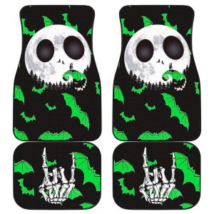 The Nightmare Before Christmas Car Floor Mats - Bat Silhouette Jack Skellington Car Mats NBCFM03
