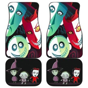 The Nightmare Before Christmas Car Floor Mats - Lock Shock And Barrel Face Car Mats NBCFM07