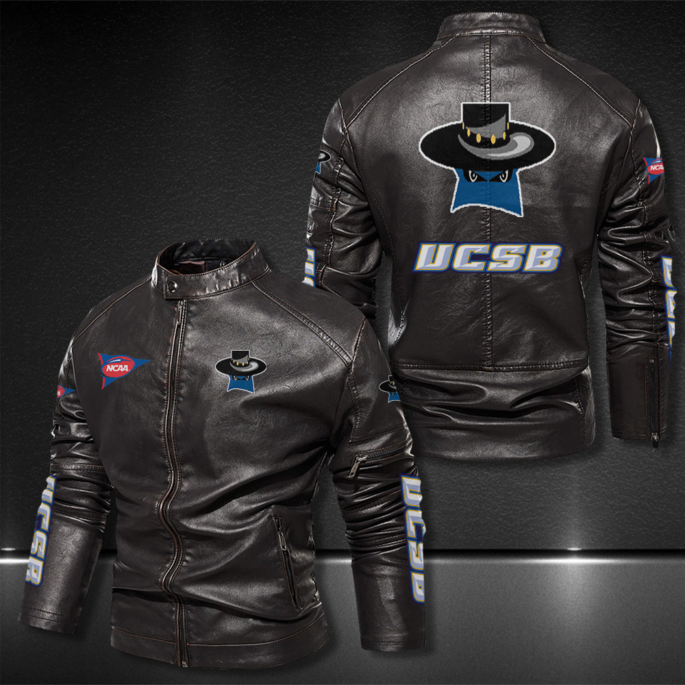 Uc-Santa-Barbara-Gauchos-Motor-Collar-Leather-Jacket-For-Biker-Racer Uc Santa Barbara Gauchos Motor Collar Leather Jacket For Biker Racer
