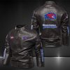 Umass Lowell River Hawks Motor Collar Leather Jacket For Biker Racer