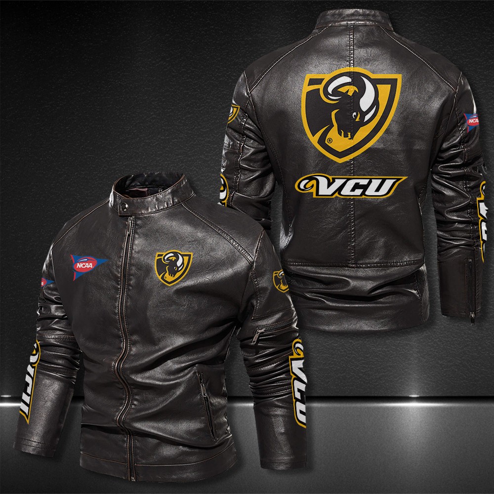 Vcu-Rams-Motor-Collar-Leather-Jacket-For-Biker-Racer Vcu Rams Motor Collar Leather Jacket For Biker Racer