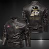 Wake Forest Demon Deacons Motor Collar Leather Jacket For Biker Racer