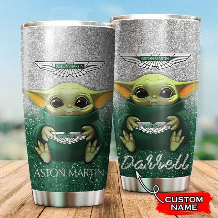 Aston Martin Baby Yoda Custom Name Tumbler TB0724