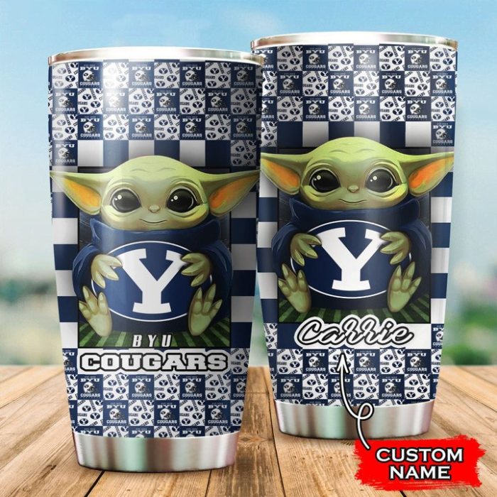 Baby Yoda Love Byu Cougars Custom Name Tumbler 012 TB1979