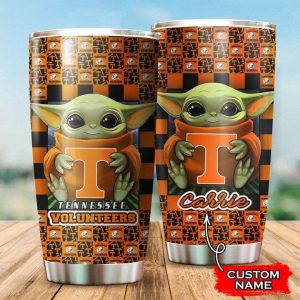 Baby Yoda Love Tennessee Volunteers Custom Name Tumbler 012 TB1531