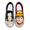Boa Hancock and Luffy Slip On Shoes Custom Anime One Piece Shoes