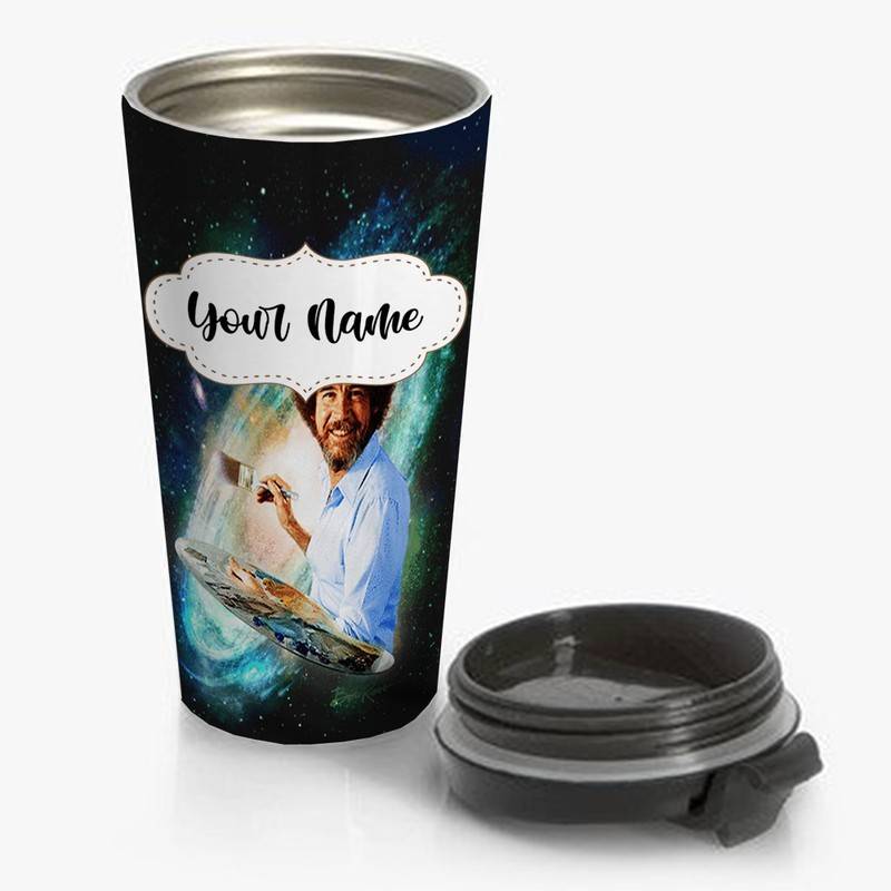 Bob-Ross-Travel-Mug-Custom-Personalized-Name-Stainless-Steel-Bottle Bob Ross Travel Mug Custom Personalized Name Stainless Steel Bottle