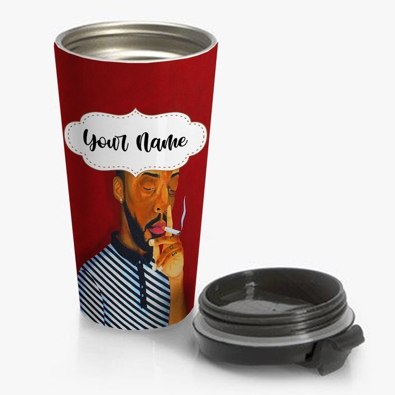 Brent-Faiyaz-Smoking-Travel-Mug-Custom-Personalized-Name-Stainless-Steel-Bottle Brent Faiyaz Smoking Travel Mug Custom Personalized Name Stainless Steel Bottle