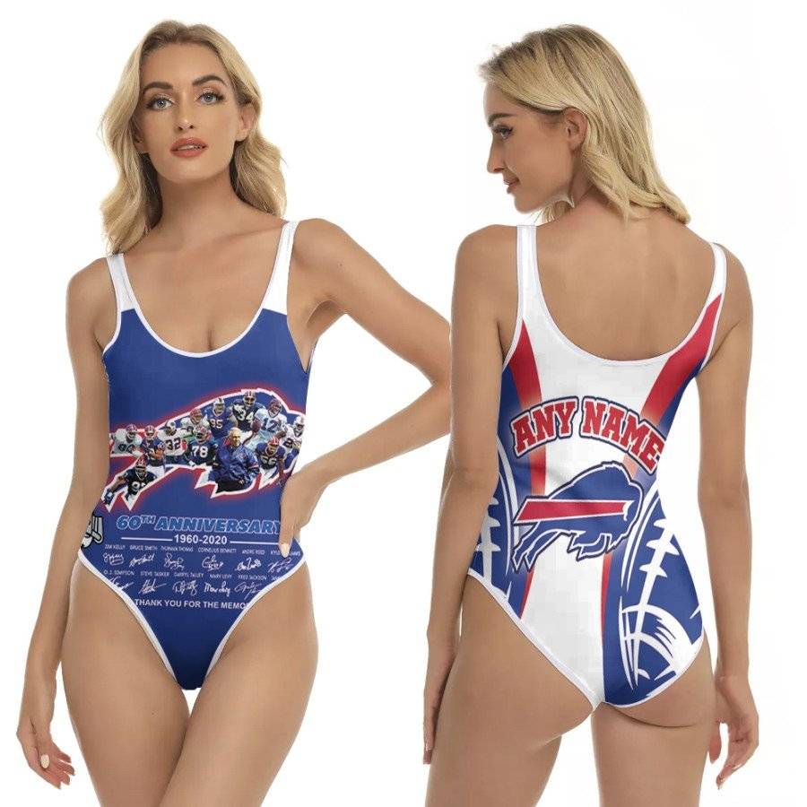 Buffalo-Bills-60th-Anniversary-1960-2020-Thank-You-For-The-Memories-NFL-3D-With-Custom-Name-For-Bills-Fans-One-Piece-Swimsuit Buffalo Bills 60th Anniversary 1960 2020 Thank You For The Memories NFL 3D With Custom Name For Bills Fans One Piece Swimsuit