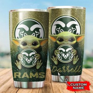 Colorado State Rams Football Baby Yoda Custom Name Tumbler TB0356