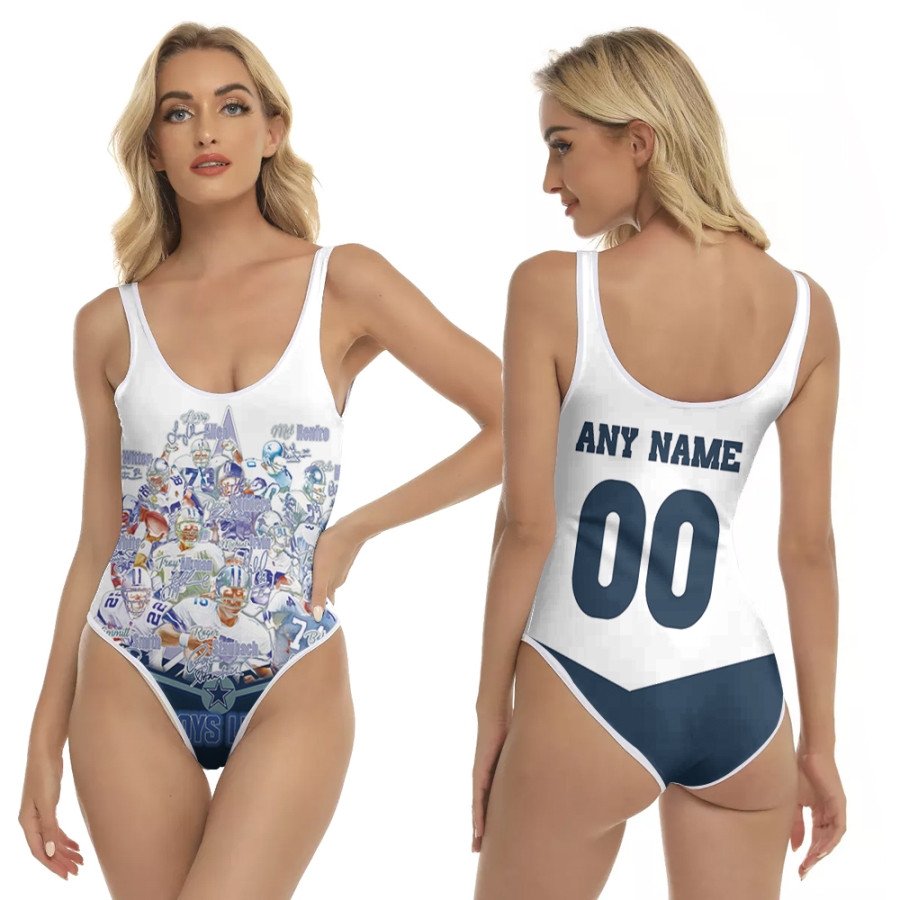Dallas-Cowboys-Legends-Team-Champion-Signatures-NFL-3D-With-Custom-Name-Number-For-Cowboys-Fans-One-Piece-Swimsuit Dallas Cowboys Legends Team Champion Signatures NFL 3D With Custom Name Number For Cowboys Fans One Piece Swimsuit