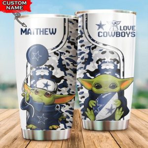 Dallas Cowboys Tumbler Baby Yoda NFL Custom Name TB2270